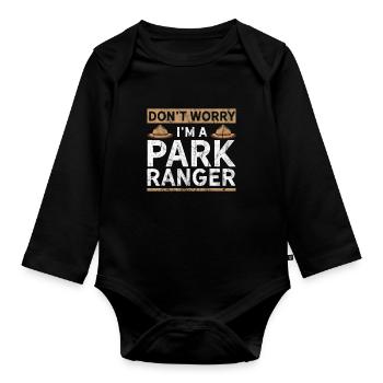 Lustiger Park Ranger - Baby Bio-Langarm-Body - Schwarz - Vorne
