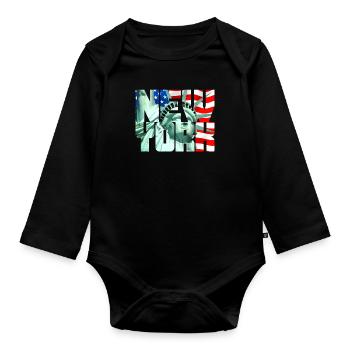 New York Statue de la Liberté - Body Bébé bio manches longues - noir - Devant