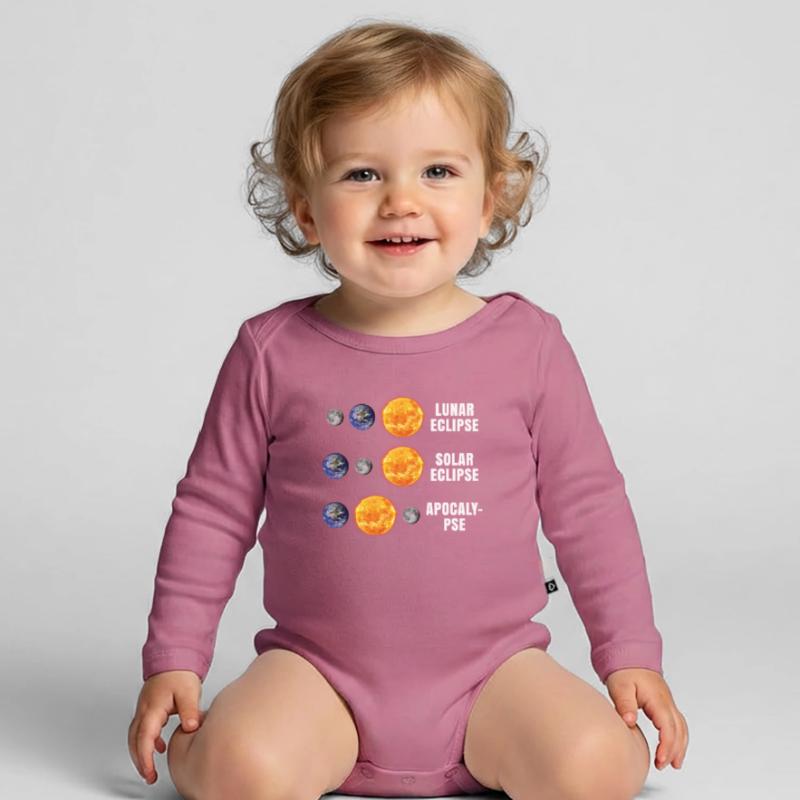 Lunar Eclipse Solar Eclipse Apocalypse Organic Longsleeve Baby Bodysuit