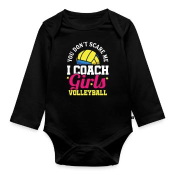 Girls Volleyball Coach Funny - Organic Longsleeve Baby Bodysuit - black - Front