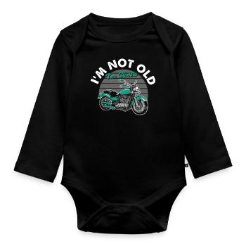 i m not old i m classic - Body Bébé bio manches longues - noir - Devant