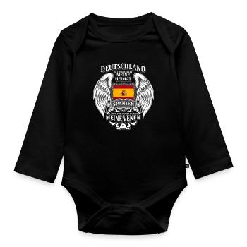 Spanien - Baby Bio-Langarm-Body - Schwarz - Vorne