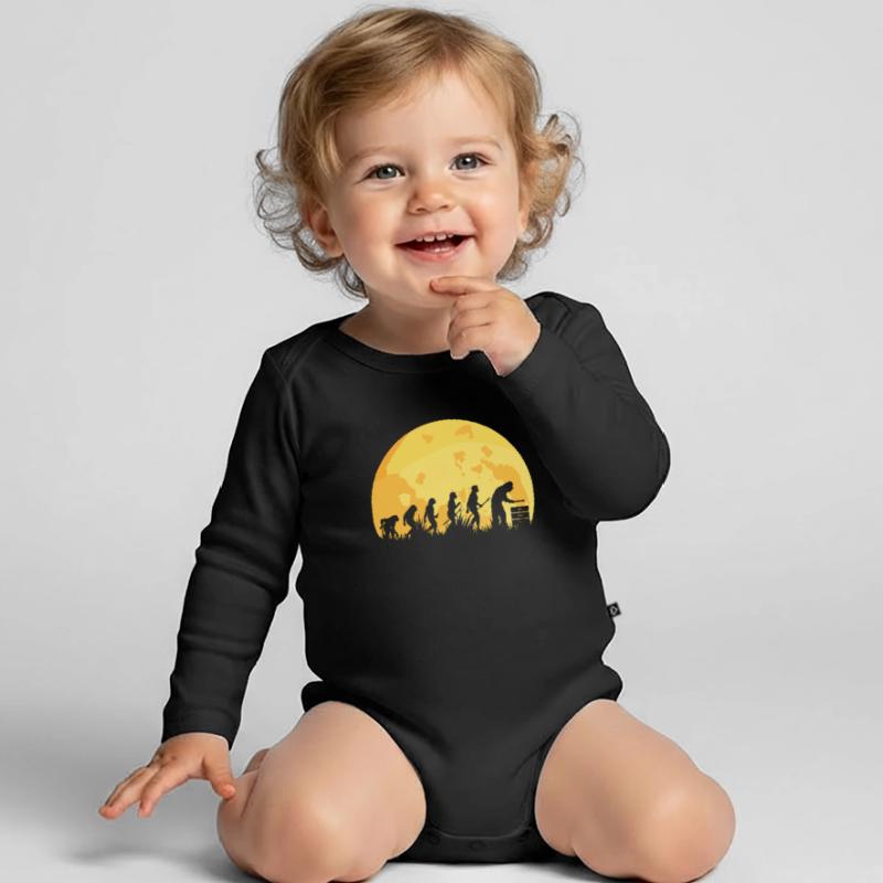 Evolution Beekeeper Beekeeping Organic Longsleeve Baby Bodysuit