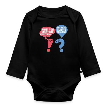 English Grammar Funny - Organic Longsleeve Baby Bodysuit - black - Front