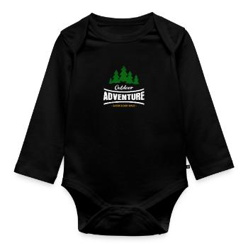 Outdoor adventure Bayerischer Wald - Baby Bio-Langarm-Body - Schwarz - Vorne