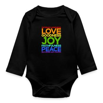 Jesus Jesus Jesus Christlich Christlich Christlich - Baby Bio-Langarm-Body - Schwarz - Vorne