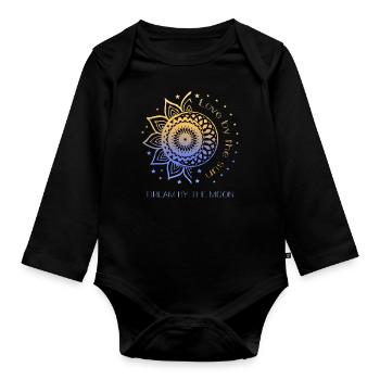 Love By The Sun Dream By The Moon Boho Gift - Organic Longsleeve Baby Bodysuit - black - Front