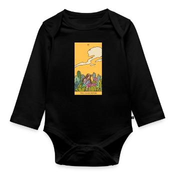 Garden Gardener magical tarot card gift idea - Organic Longsleeve Baby Bodysuit - black - Front