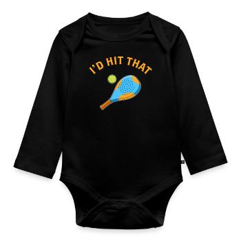 I’d Hit That Paddleball Player Padel produit - Body Bébé bio manches longues - noir - Devant
