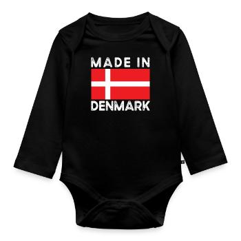 Denmark - Organic Longsleeve Baby Bodysuit - black - Front