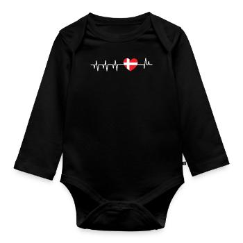 Denmark - Organic Longsleeve Baby Bodysuit - black - Front