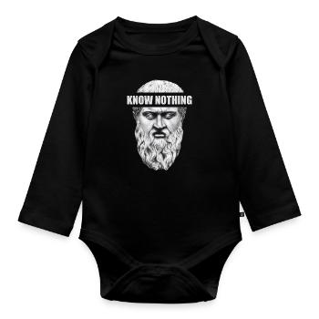 Plato Socrates Aristotle Know Nothing Delphi - Organic Longsleeve Baby Bodysuit - black - Front