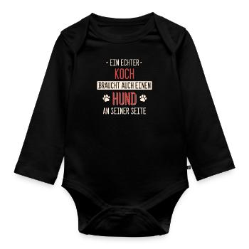 Koch Köche Chefkoch kochen Küche Beruf Spruch - Baby Bio-Langarm-Body - Schwarz - Vorne