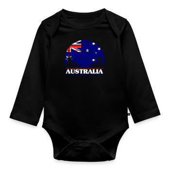 Australien - Baby Bio-Langarm-Body - Schwarz - Vorne