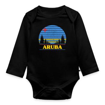 Aruba - Baby Bio-Langarm-Body - Schwarz - Vorne