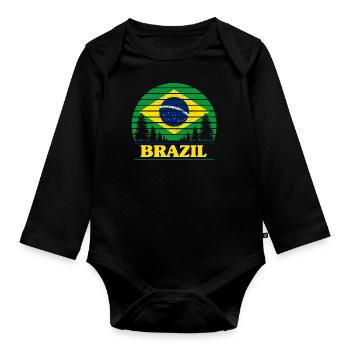 Brasilien - Baby Bio-Langarm-Body - Schwarz - Vorne