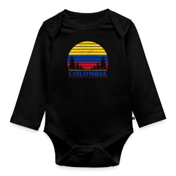 Colombie - Body Bébé bio manches longues - noir - Devant