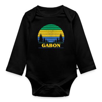 Gabon - Body Bébé bio manches longues - noir - Devant
