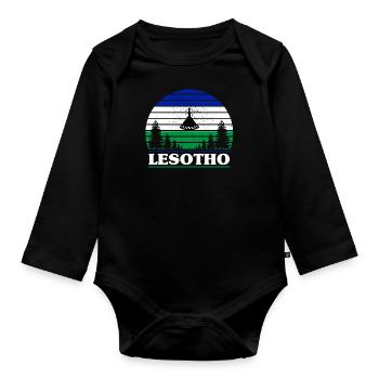 Lesotho - Body Bébé bio manches longues - noir - Devant