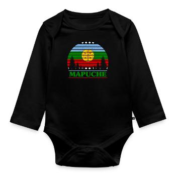 Mapuche - Baby Bio-Langarm-Body - Schwarz - Vorne
