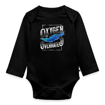 Swimming Swimmer Swim Oxygen Is - Organic Longsleeve Baby Bodysuit - black - Front