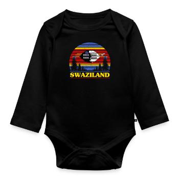Swasiland - Baby Bio-Langarm-Body - Schwarz - Vorne