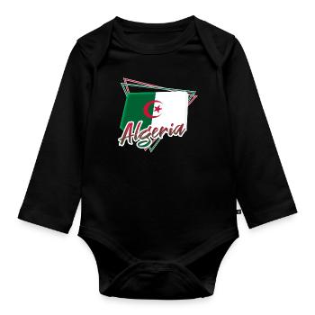 Algerien - Baby Bio-Langarm-Body - Schwarz - Vorne