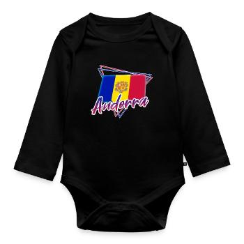 Andorra - Organic Longsleeve Baby Bodysuit - black - Front