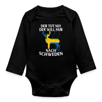 Schweden - Baby Bio-Langarm-Body - Schwarz - Vorne