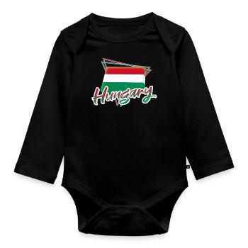 Hongrie - Body Bébé bio manches longues - noir - Devant