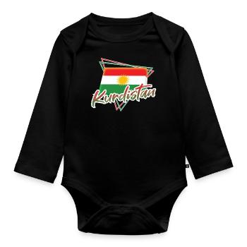 Kurdistan - Organic Longsleeve Baby Bodysuit - black - Front