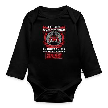 Schweißer Beruf Geschenk Schweisser Schweißen - Baby Bio-Langarm-Body - Schwarz - Vorne