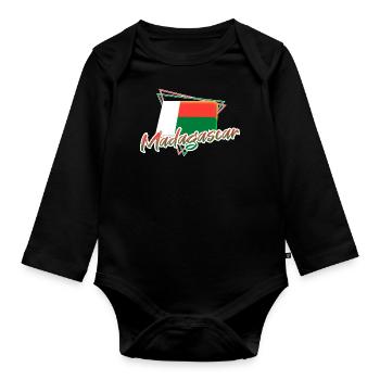 Madagascar - Organic Longsleeve Baby Bodysuit - black - Front