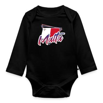 Malta - Organic Longsleeve Baby Bodysuit - black - Front