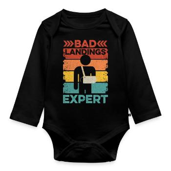 Armbruch Spruch für deinen Freund mit einem - Baby Bio-Langarm-Body - Schwarz - Vorne