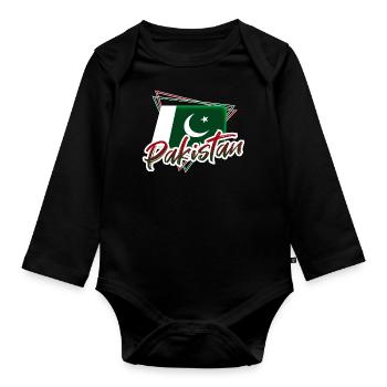 Pakistan - Baby Bio-Langarm-Body - Schwarz - Vorne