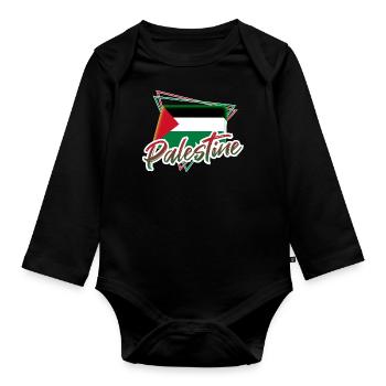 Palestine - Organic Longsleeve Baby Bodysuit - black - Front