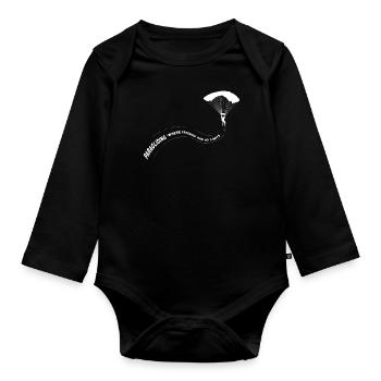 Paragleiter Gleitschirmfliegen Paragleiten - Baby Bio-Langarm-Body - Schwarz - Vorne