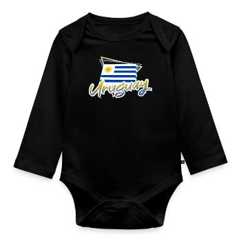 Uruguay - Baby Bio-Langarm-Body - Schwarz - Vorne