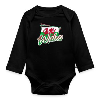 Wales - Baby Bio-Langarm-Body - Schwarz - Vorne