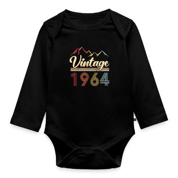 Vintage 1964 57. Anniversaire Retro 57 ans Vieux - Body Bébé bio manches longues - noir - Devant