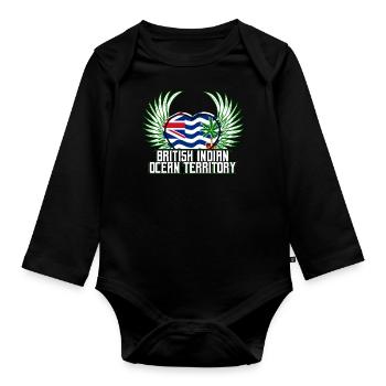 British Indian Ocean Territory - Organic Longsleeve Baby Bodysuit - black - Front
