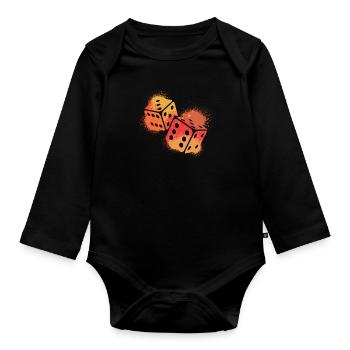 Retro Vintage Board Game - Organic Longsleeve Baby Bodysuit - black - Front