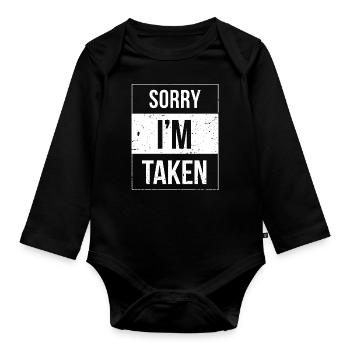 Ich bin vergeben - Baby Bio-Langarm-Body - Schwarz - Vorne