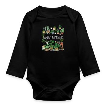 Plant Garden Gangster - Body Bébé bio manches longues - noir - Devant