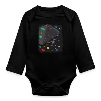 Climbing Boulder wall Rock climbers Bouldering - Organic Longsleeve Baby Bodysuit - black - Front