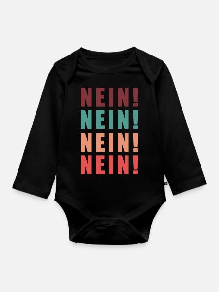 Nein! Nein! Nein! Nein! - Baby Bio-Langarm-Body - Schwarz