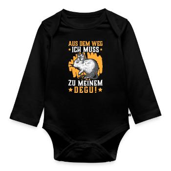 Muss zu meinem Degu Nager chilenisches Nagetier - Baby Bio-Langarm-Body - Schwarz - Vorne