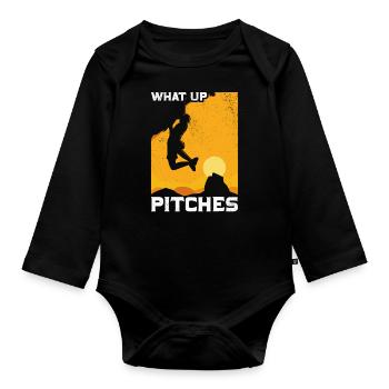Rock Climbing Climber What Up - Body Bébé bio manches longues - noir - Devant