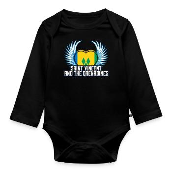 St. Vincent und die Grenadinen - Baby Bio-Langarm-Body - Schwarz - Vorne